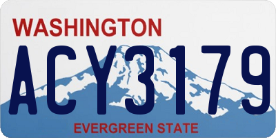 WA license plate ACY3179