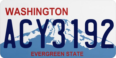WA license plate ACY3192