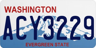 WA license plate ACY3229
