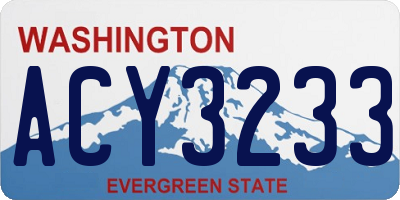 WA license plate ACY3233