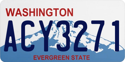 WA license plate ACY3271
