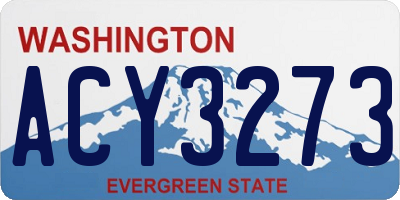 WA license plate ACY3273