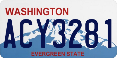 WA license plate ACY3281
