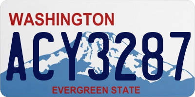 WA license plate ACY3287