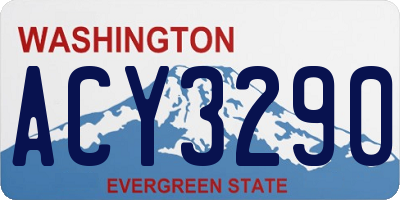 WA license plate ACY3290