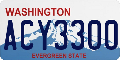 WA license plate ACY3300