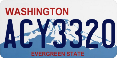 WA license plate ACY3320