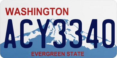 WA license plate ACY3340