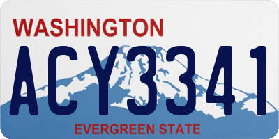 WA license plate ACY3341