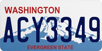 WA license plate ACY3349