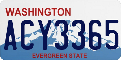 WA license plate ACY3365