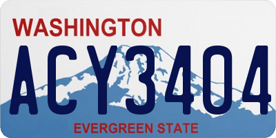 WA license plate ACY3404