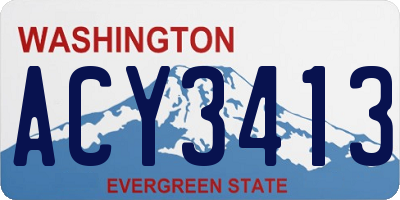 WA license plate ACY3413