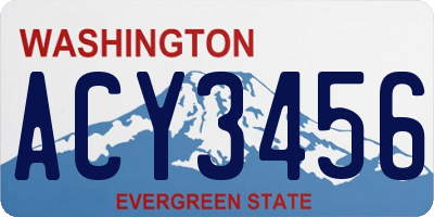 WA license plate ACY3456