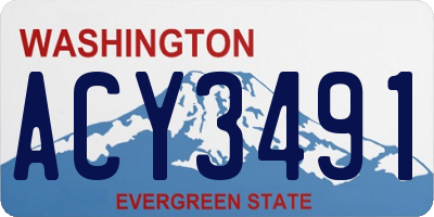 WA license plate ACY3491