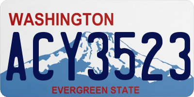 WA license plate ACY3523