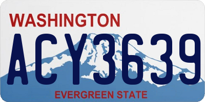 WA license plate ACY3639