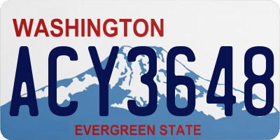 WA license plate ACY3648