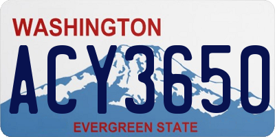 WA license plate ACY3650