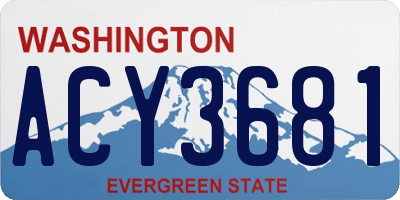 WA license plate ACY3681