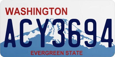 WA license plate ACY3694