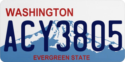 WA license plate ACY3805