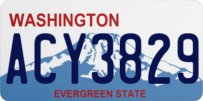 WA license plate ACY3829