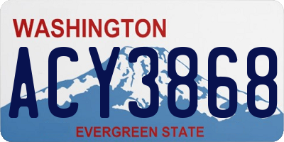 WA license plate ACY3868
