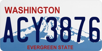WA license plate ACY3876
