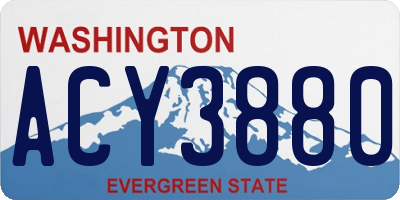 WA license plate ACY3880