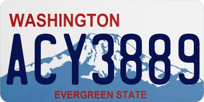 WA license plate ACY3889