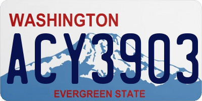 WA license plate ACY3903