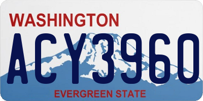 WA license plate ACY3960