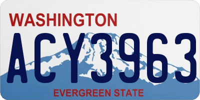 WA license plate ACY3963