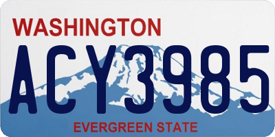 WA license plate ACY3985