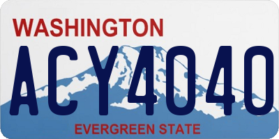 WA license plate ACY4040