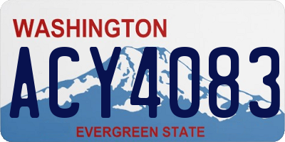 WA license plate ACY4083