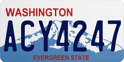 WA license plate ACY4247