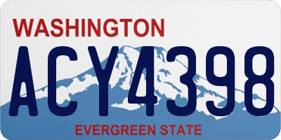 WA license plate ACY4398