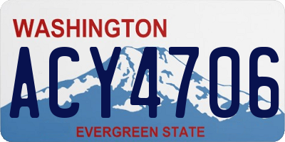 WA license plate ACY4706