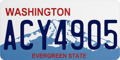 WA license plate ACY4905