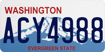 WA license plate ACY4988