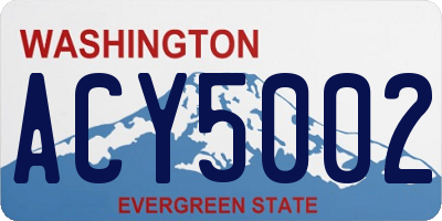 WA license plate ACY5002