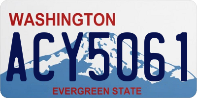 WA license plate ACY5061