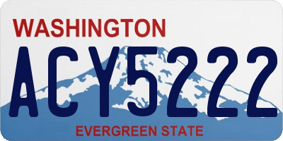 WA license plate ACY5222