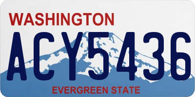 WA license plate ACY5436