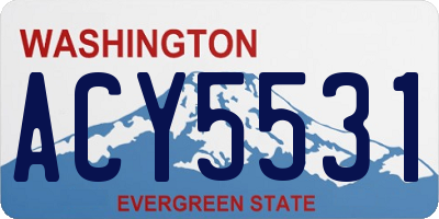 WA license plate ACY5531