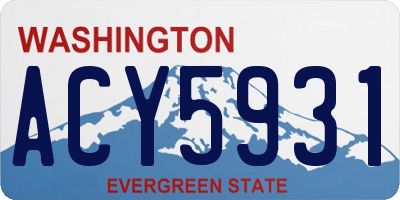 WA license plate ACY5931