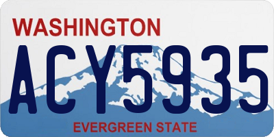 WA license plate ACY5935