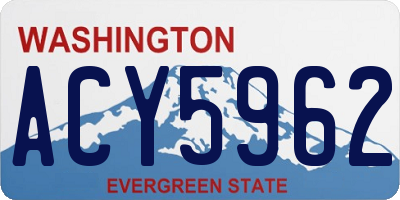 WA license plate ACY5962